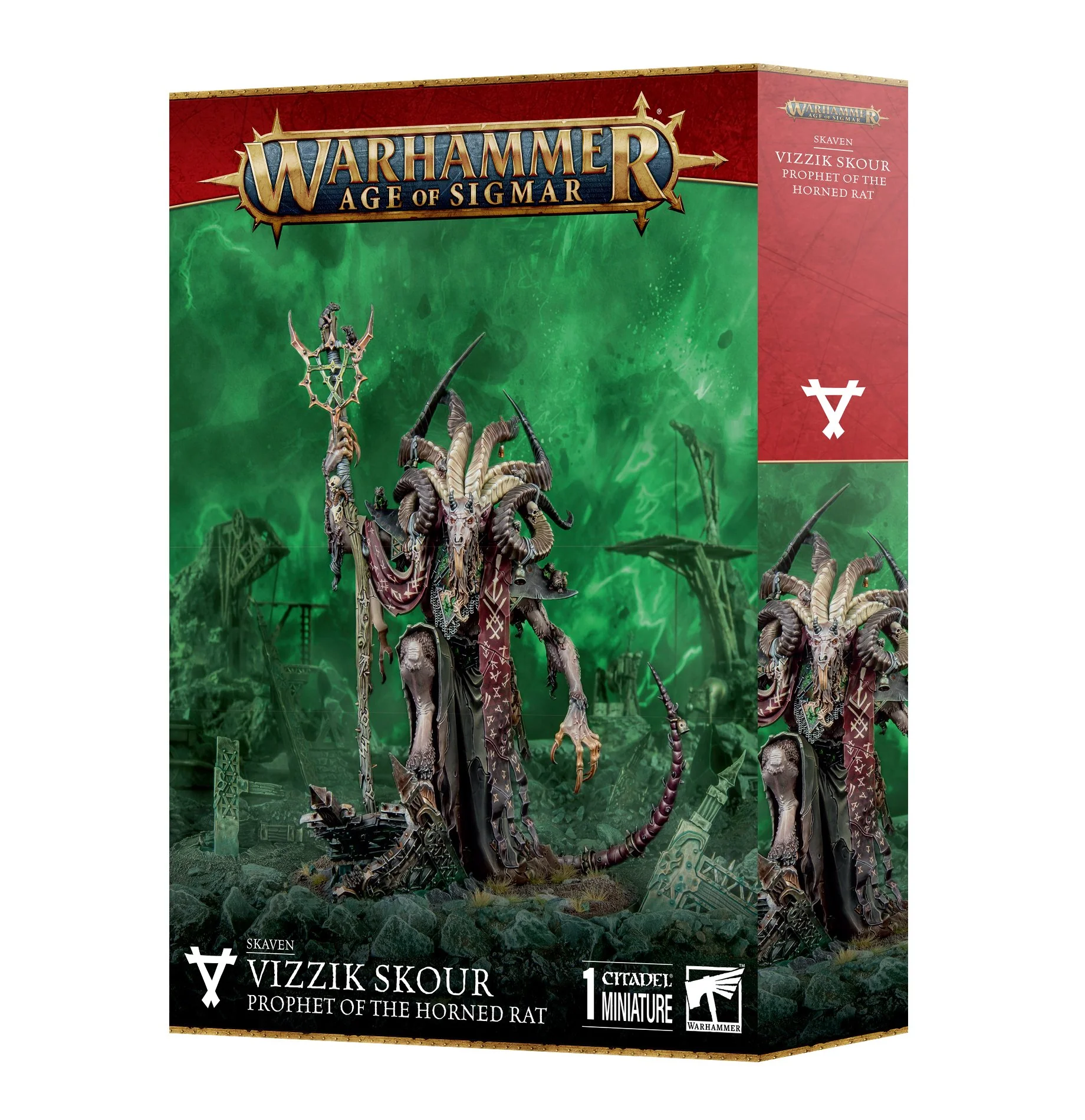 Age Of Sigmar - Skaven: Vizzik Skour Prophet Horned Rat